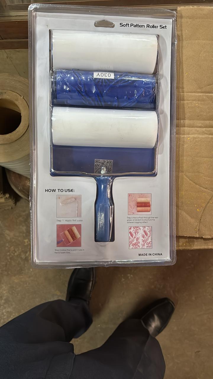 Roller Pattern Set – Paint Roller with Textured Design for Wall Decoration (6 Inch)
