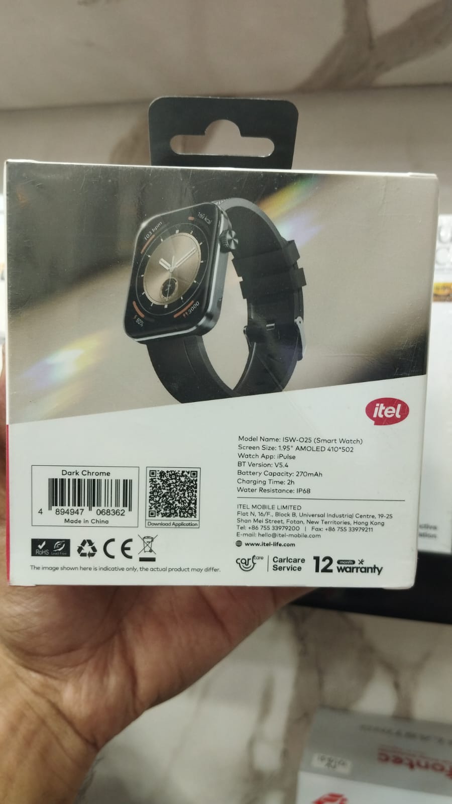 itel ISW-025 AMOLED Smart Watch Fit O25 | Bluetooth Calling | IP68 Waterproof - Random Color