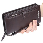 Balebaily Long Zipper Wallet for Men & Women PU Leather Wallet with 15 Card Slots Phone Pocket and Photo Window
