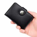 Magnetic Button Card Wallet for Men & Women – Mini Wallet with Snap Closure, Card Holder, Cash Pocket
