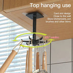 Kitchen Tools Spoon Holder Stand 360 Degrees Rotated Punch-Free Rack Wall Hanging - 1Pc