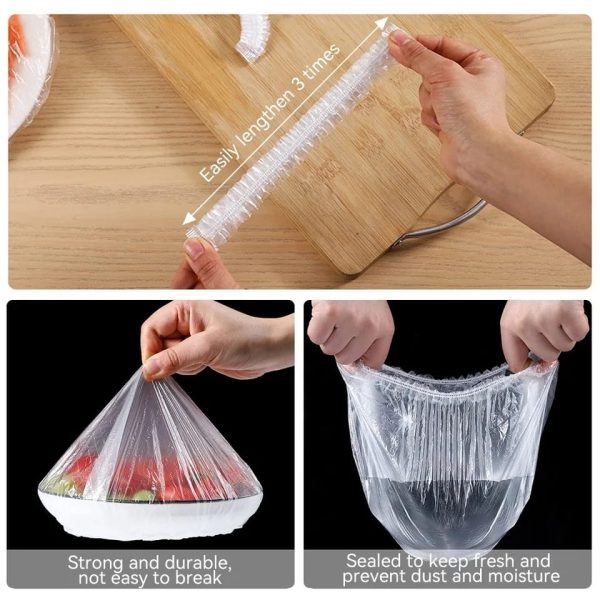 100 Pcs Disposable Food Cover Plastic Shopper Bags | Hygienic, Lightweight & Multi-Purpose