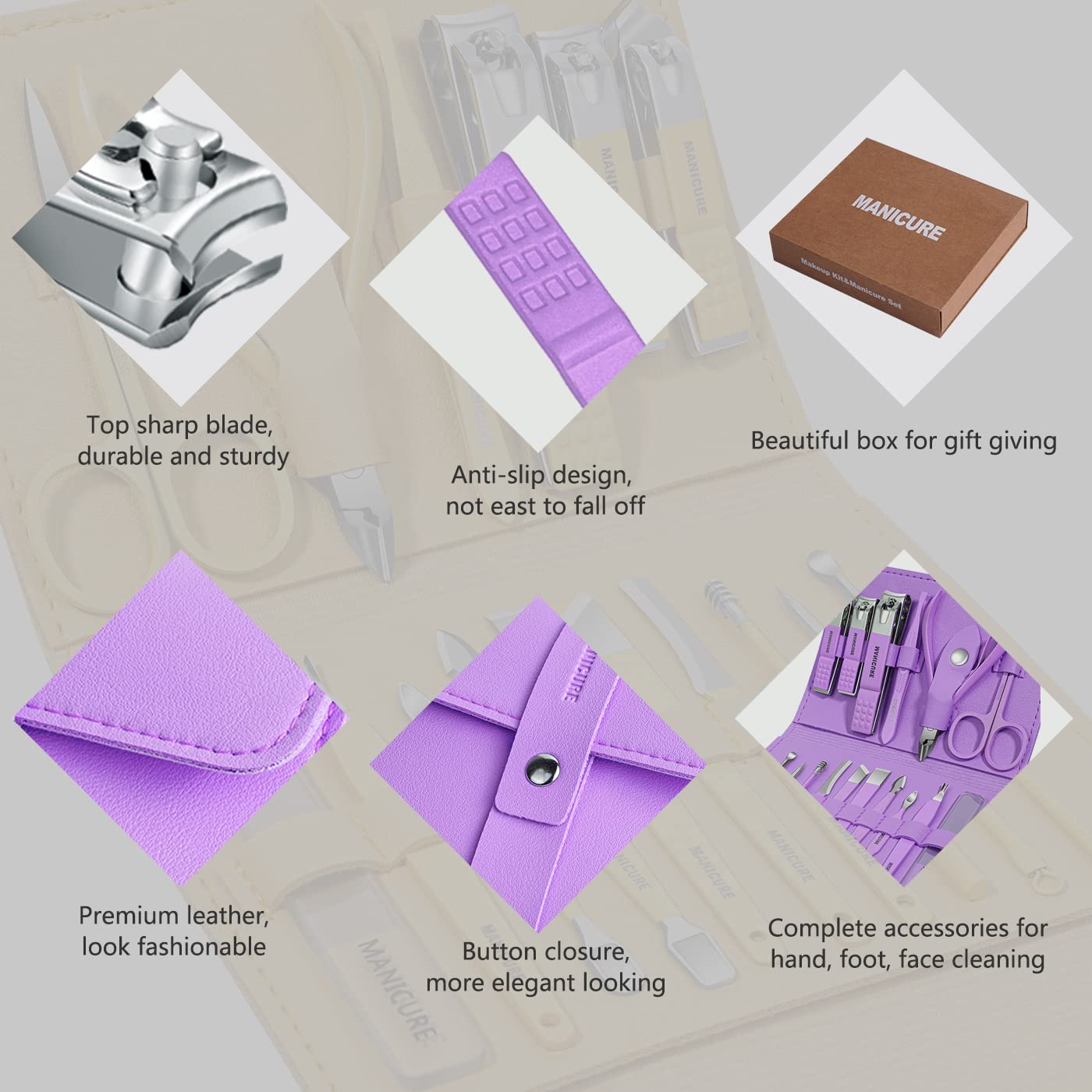 16-in-1 Stainless Steel Nail Care Kit – Manicure & Pedicure Tool Set (Random Color)