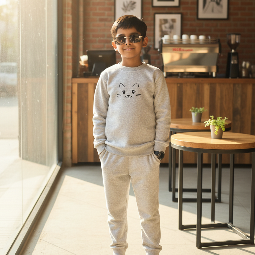 Kids Winter Tracksuit Set | Fleece Jumper & Bottoms for Boys & Girls – Warm Sweatshirt & Trouser Outfit for Cold Weather FOR BABY AND KIDS