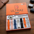 Ultra 2 Smart Watch Big 2.01 Infinite Display 7 in 1 Strap Set with Wireless Charging