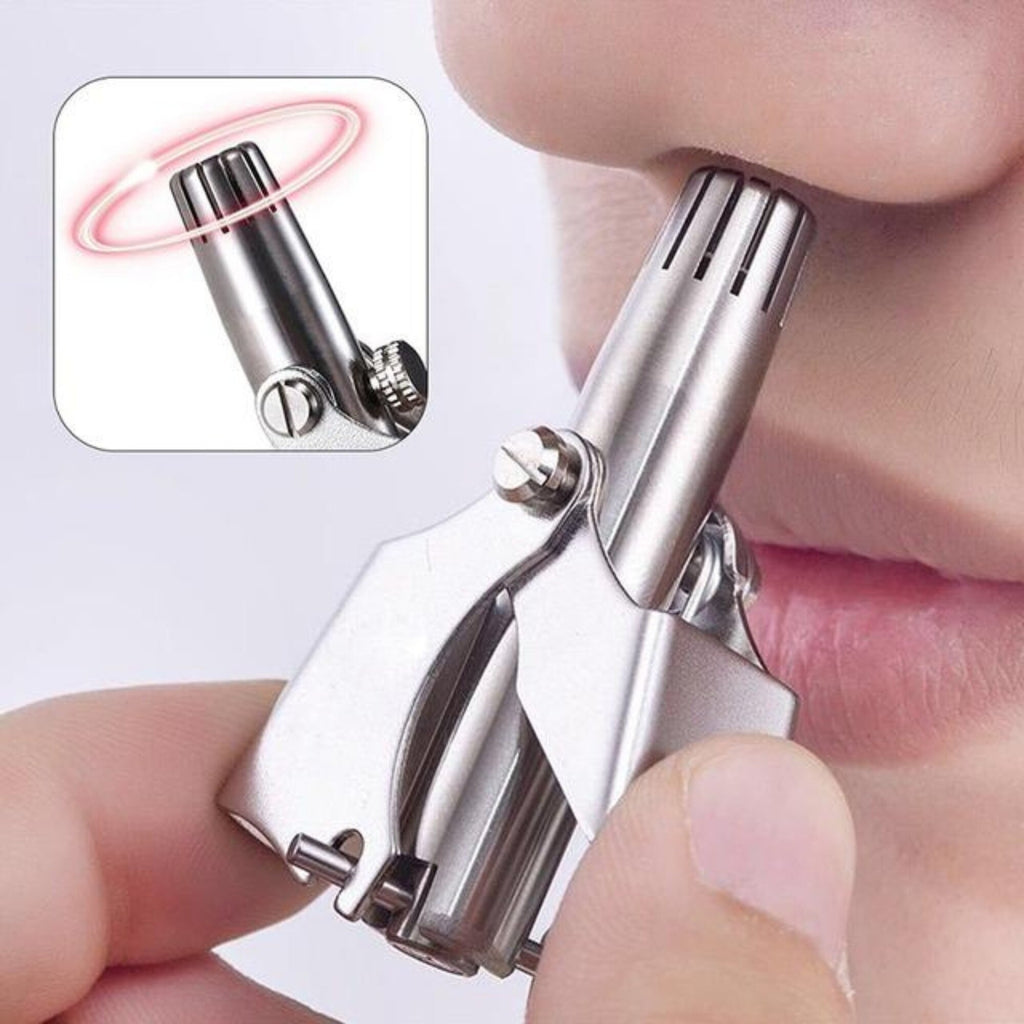Mini Portable Stainless Steel Nose Hair Trimmer – Manual Safe Grooming Tool for Men & Women