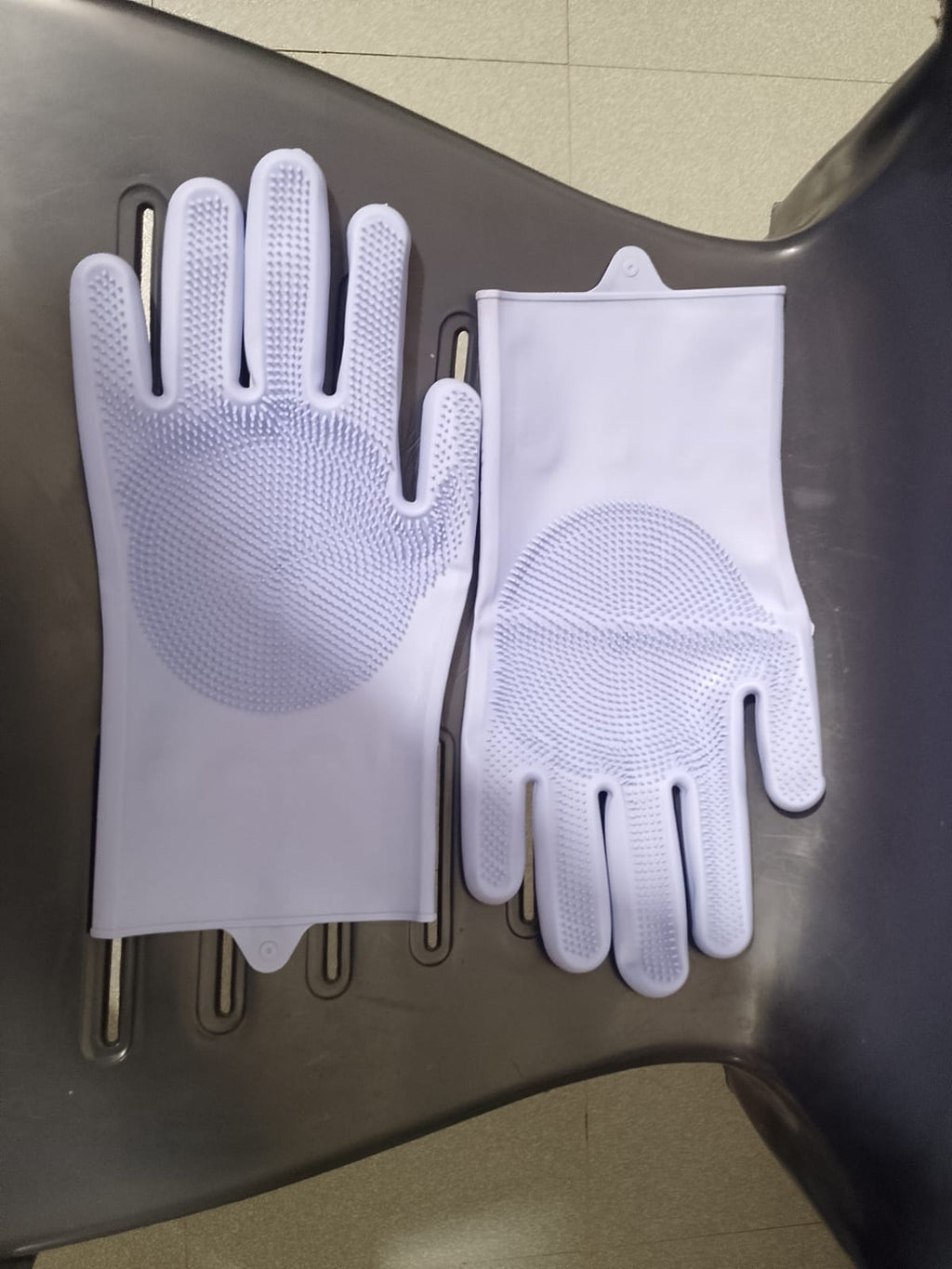 Silicone Dishwashing & Cleaning Pair Gloves – Reusable Heat Resistant Scrubber Gloves for Kitchen, Bathroom & Household Cleaning | Random Color