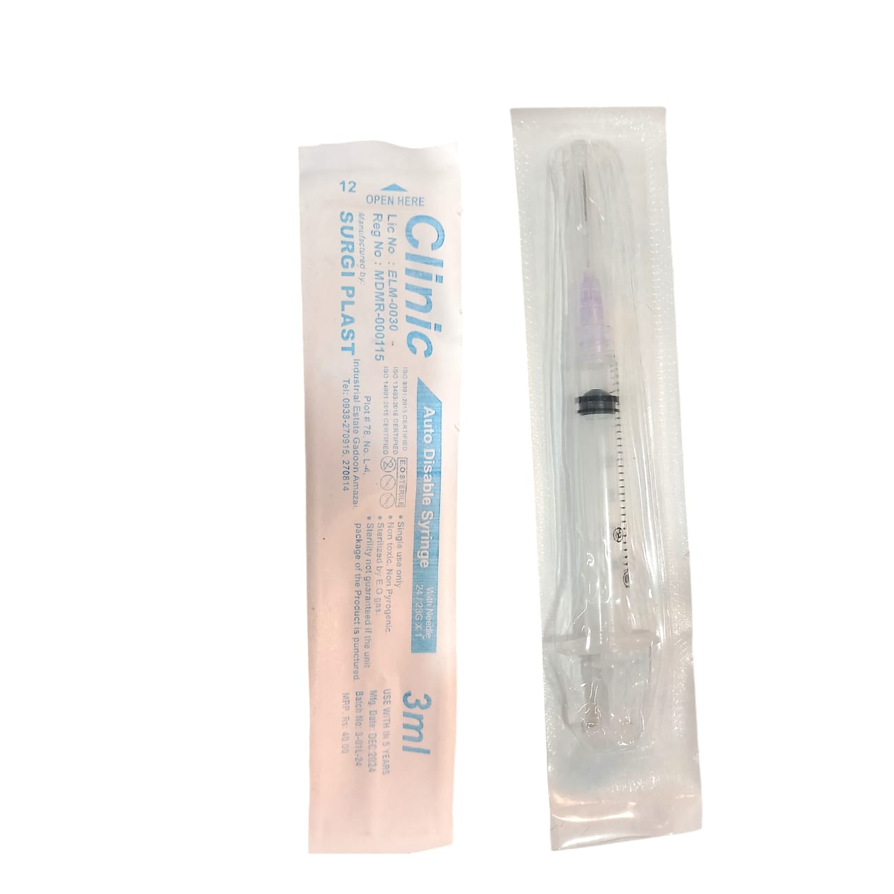 Clinic Luer Lock Auto Disable Syringes With Needle – Pack Of 100 Sterile Medical Disposable Syringes For Safe Injections