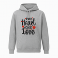 New Summer Collection Full Grey Hoodie TWO HEART ONE LOVE Printed For Girl And Boys