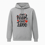 New Summer Collection Full Grey Hoodie TWO HEART ONE LOVE Printed For Girl And Boys