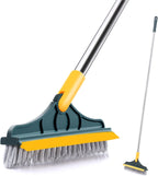 Broom Wiper 2 In 1 Dual Purpose Cleaning Tool With Strong Bristles And Built In Wiper Blade