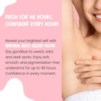 Secret Glow Original Underarm Brightening &amp; Odor Control Cream | Long-Lasting Odor Control | Hydrating &amp; Gentle Formula 50g