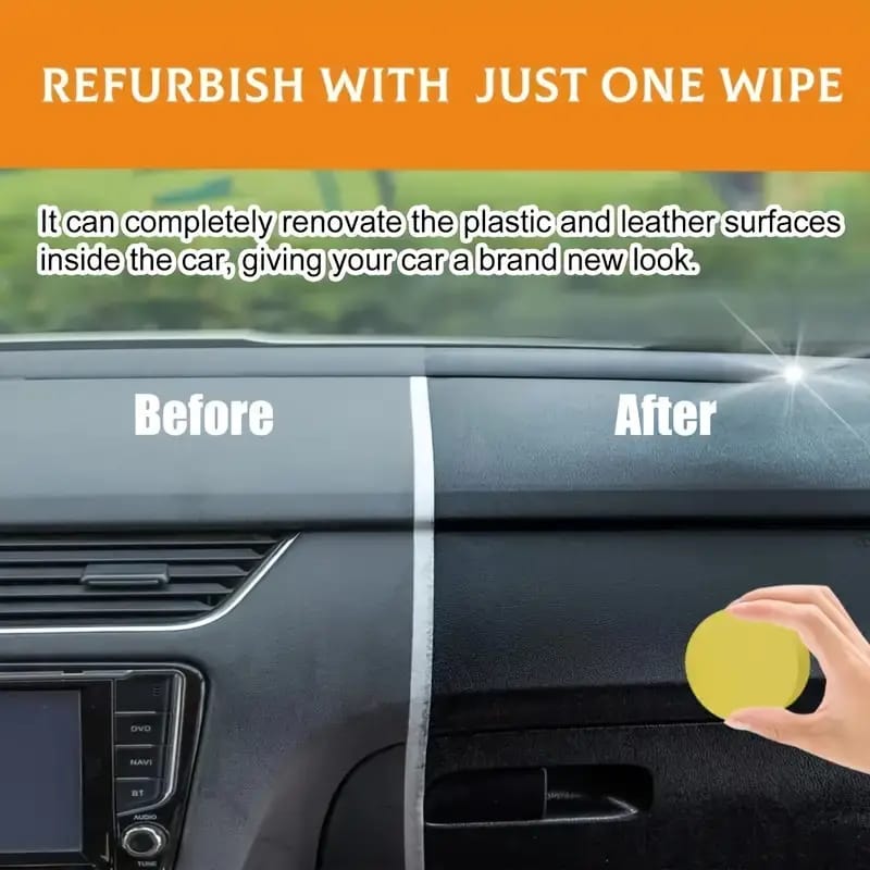 Qifenghe Professional 200g Car Interior Plastic Renovation Wax – Premium Varnish Soft Wax with Applicator Sponge for Whole Car Interior Refurbishment & Cortical Brightening