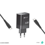 SOVO SG-265 LAZER 30W Super Fast C to C Charger – PD & QC 3.0 Type-C Adapter with Type-C Cable