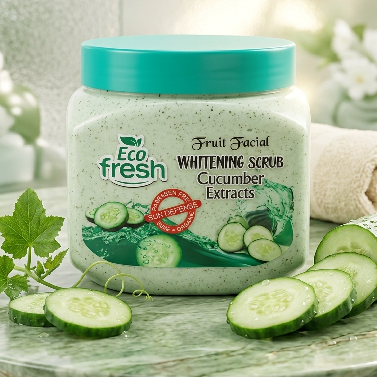 Eco Fresh Whitening Scrub 300ML – Deep Cleansing & Brightening Face and Body Scrub