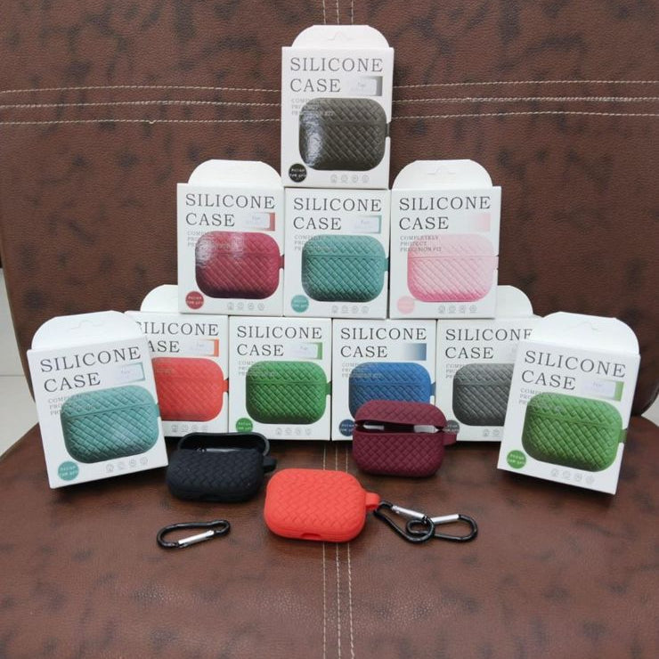 Silicone Breathable Braided Case Cover – Soft TPU Protective Charging Case (Random Color)