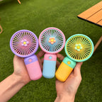 Portable Mini Rechargeable Fan with Desktop Stand, USB Charging Cable & Premium Box (Random Color)