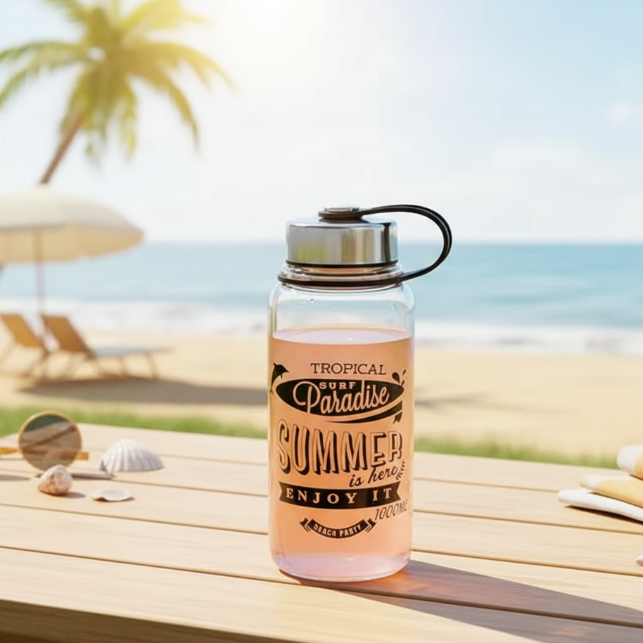 Portable Glass Water Bottle Durable Construction Smooth Finish Comfortable Grip Easy Carry Premium Quality