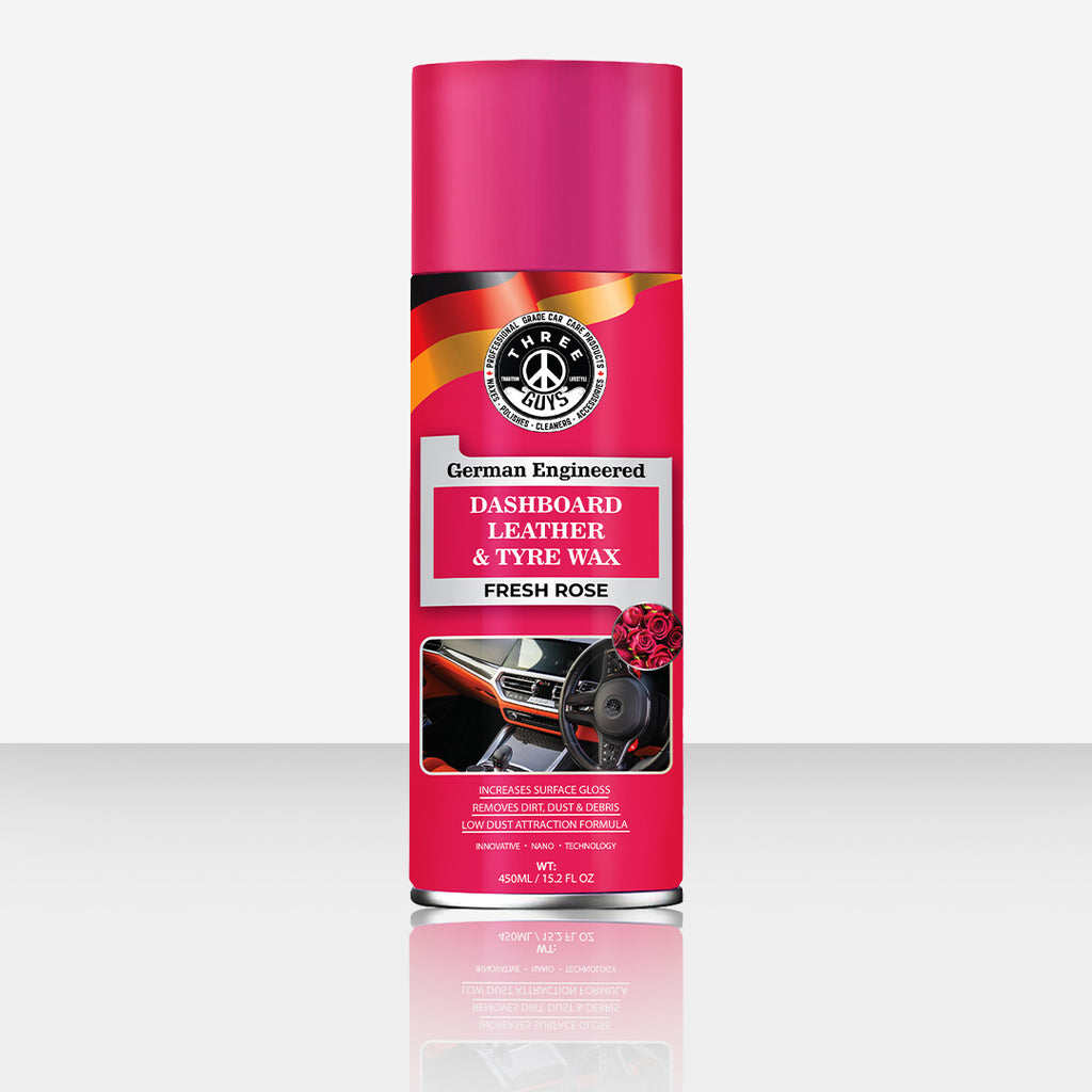 THREE GUYS Dashboard, Leather & Tyre Wax (450ml) | Ocean Vibes Fragrance | German Formula with UV & Dust Protection