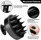 Head Cleansing &amp; Scalp Massage Brush – Soft Bristles for Wet &amp; Dry Use (Black color)
