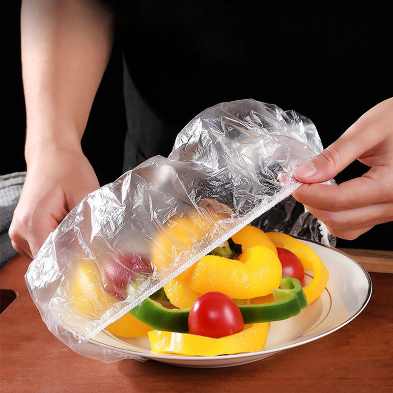 Scoop Disposable 100Pcs Food Cover – Elastic Stretchable Bowl & Plate Covers – Universal Fit Plastic Covers for Kitchen Food Preservation
