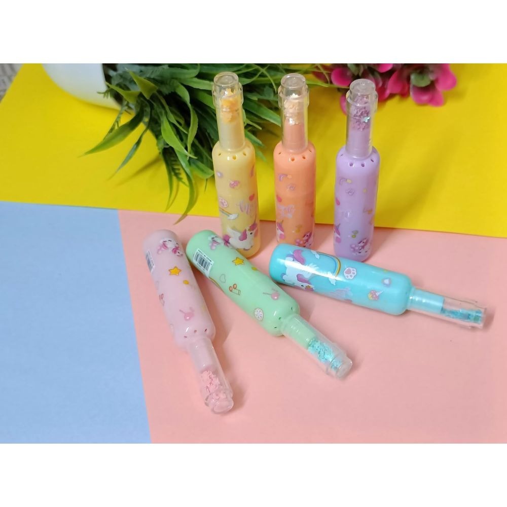 Pack of 6 Bottle Shaped Kromi Character Highlighters for Girls and Boys – Cute Stationery Set