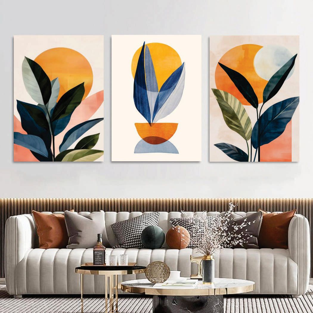 Set of 3 Premium Wall Art Photo Tiles – Modern Home Decor Sets 8x11