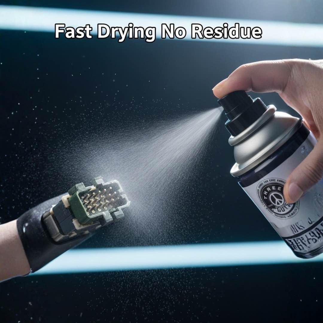 THREE GUYS Electronic Contact Cleaner Spray 450ml – Fast Drying Formula for Switches, Circuit Boards, Sensors & Electronics | German Engineered