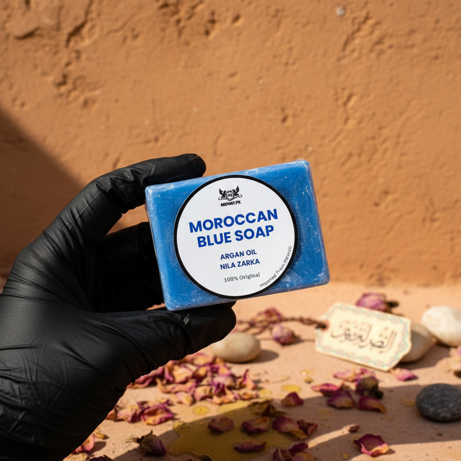 Midhat Apparel Moroccan Blue Soap With Premium Quality Gentle Cleansing And Refreshing Experience For Daily Use