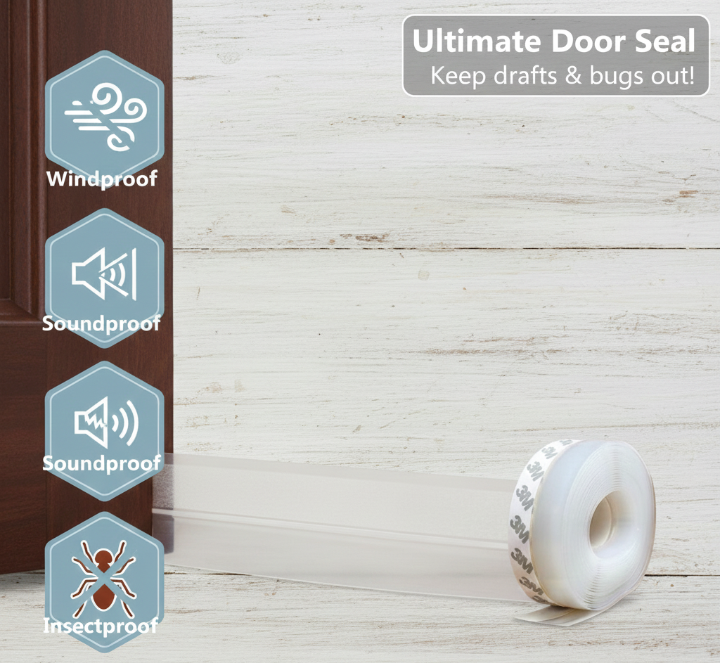5 Meter Door Seal Tape – Strong Adhesive Weatherproof Strip for Doors & Windows | Soundproof, Dustproof, Anti-Draft & Easy Installation