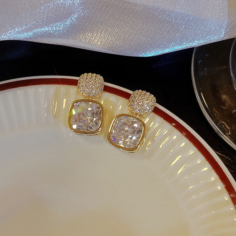 ZJE-163 Korean Zircon Crystal Earrings – Elegant Design, Stylish Fashion Jewellery for Women