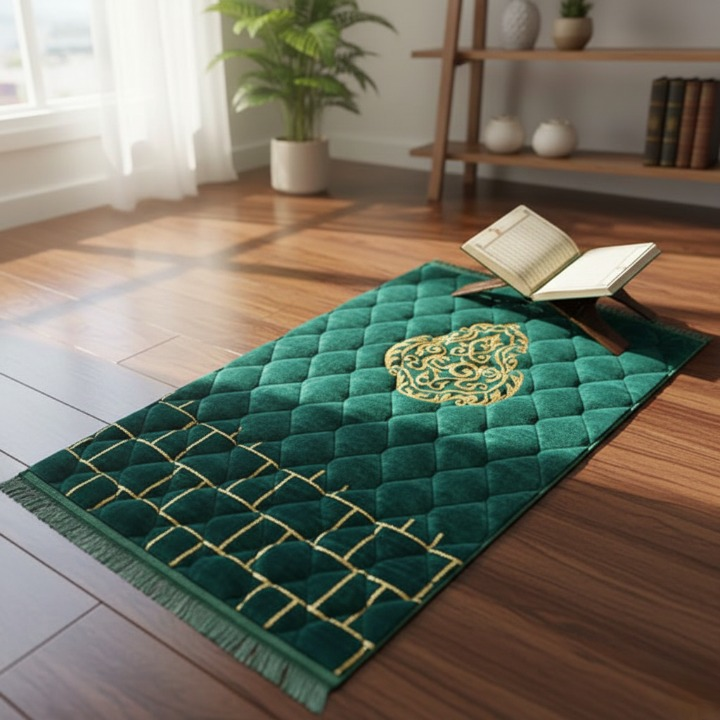 Prayer Mat Velvet Material Printed Pattern Travel Friendly Random Design Kids Educational Mat (Random Design)