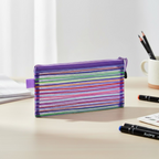 Transparent Geometry Box 1 Piece Geometry Box Pencil Pouch With Zipper Closure For School And Office Use (Random Color)