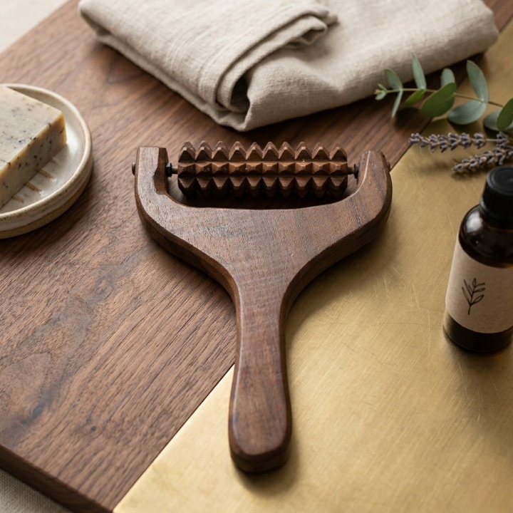 Handcrafted Wooden Scalp, Head, Neck, and Shoulder Massager – Reflexology & Acupressure Roller
