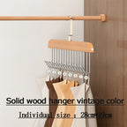 8 Hooks Multi-function Wooden Caps, Belts, Tie Hanger – Strong No Trace Storage Rack(Random Colour)