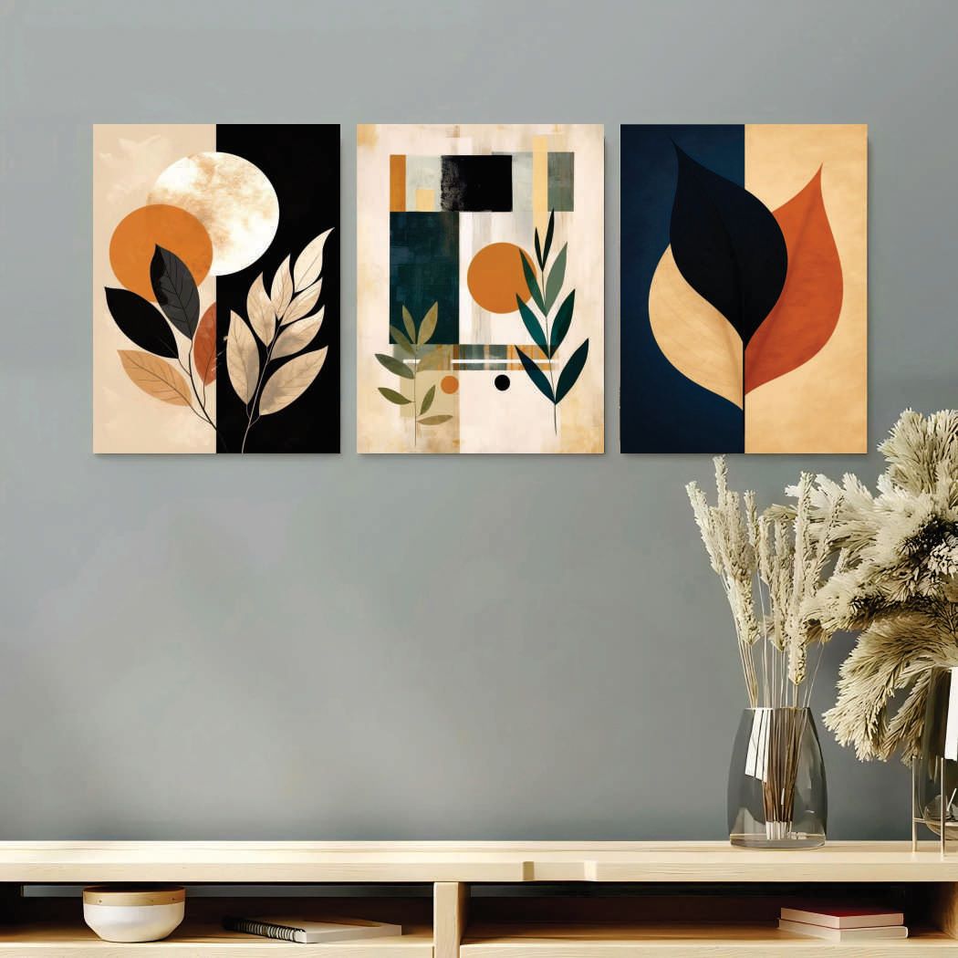 Set of 3 Premium Wall Art Photo Tiles – Modern Home Decor Sets 8x11