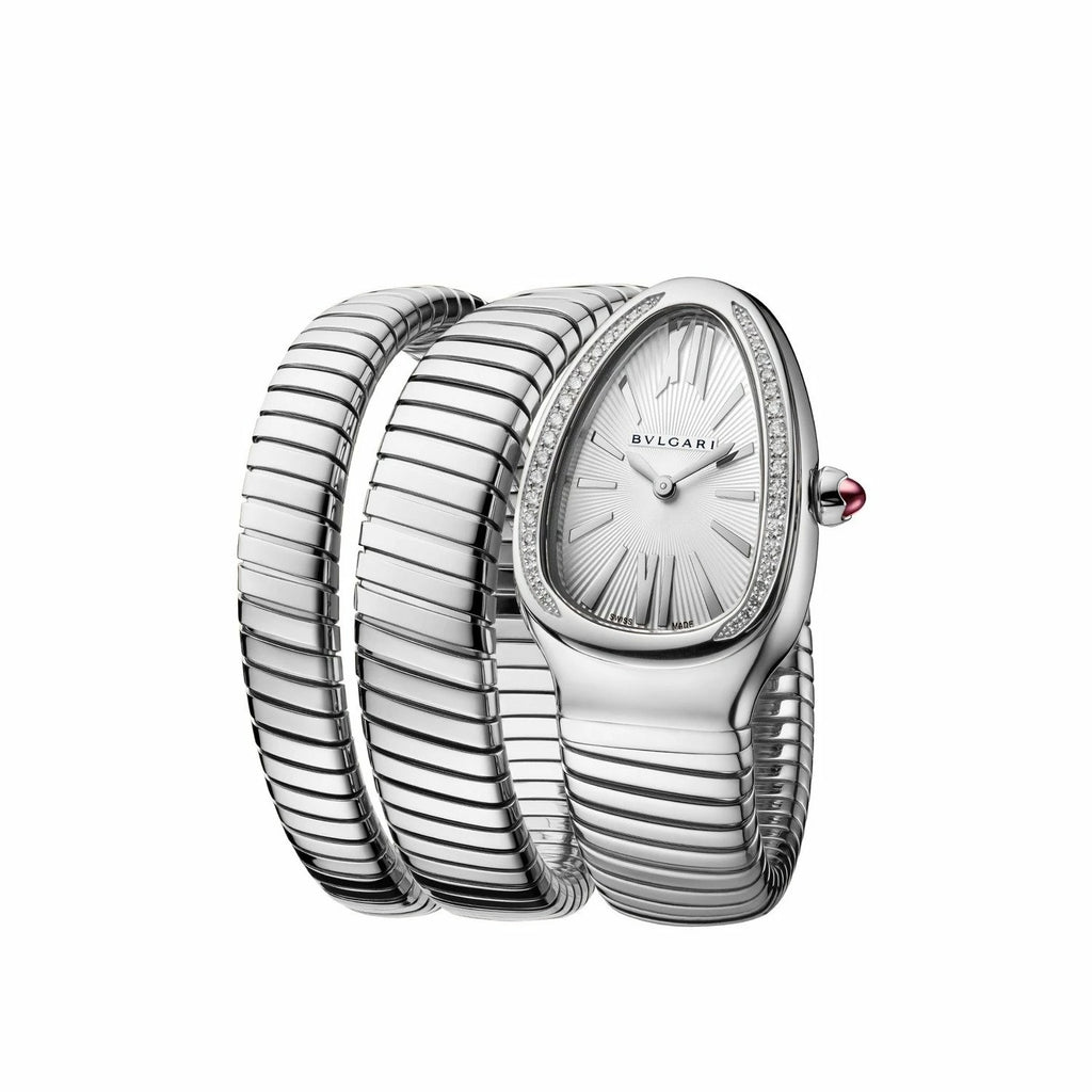 Triple‑Wrap Snake Watch | Diamond‑Set Bezel | Luxury Fashion Accessory