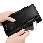Balebaily Long Wallet for Men & Women with Zipper Pocket 15 Card Slots and Photo Window