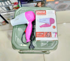 Nova NV-1290 1000W Portable Foldable Mini Hair Dryer – Compact Travel Styling Tool