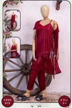 Luxury Silk 3-Piece Nightwear Set for Women – Free Size – Premium Satin Robe & Pajama Suit (SKU: R-015)