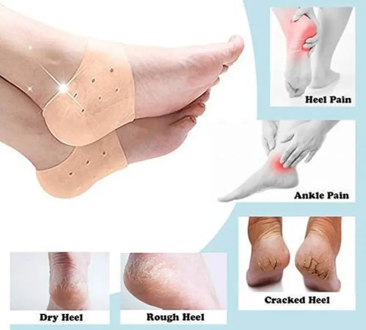 Pair of half Heel Pain Anti Crack Silicone Set - Anti Crack  For Pain Relief Unisex With Box