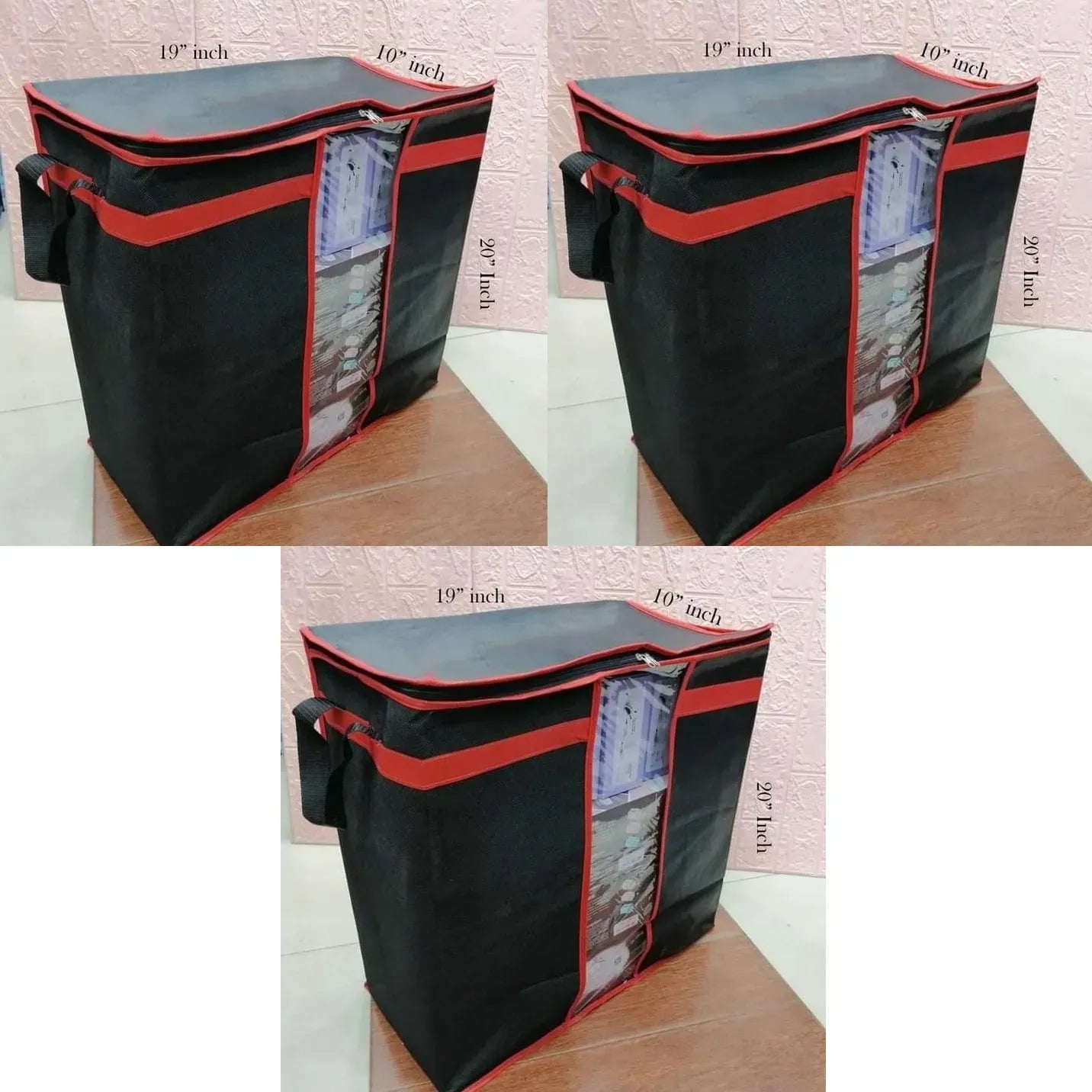 LARGE Storage Bag organizers | Clothes Blanket Large Folding Boxes Storage Box | Foldable Containers Clothing Bedding Double Zipper