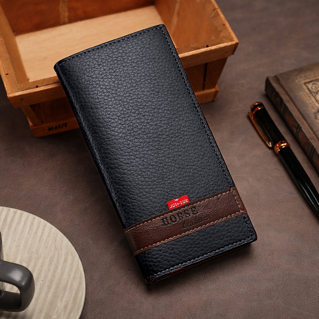 New Design Long Wallet for Men & Women | 12 Card Slots | Half Zip Pocket | Premium Quality Long Purse