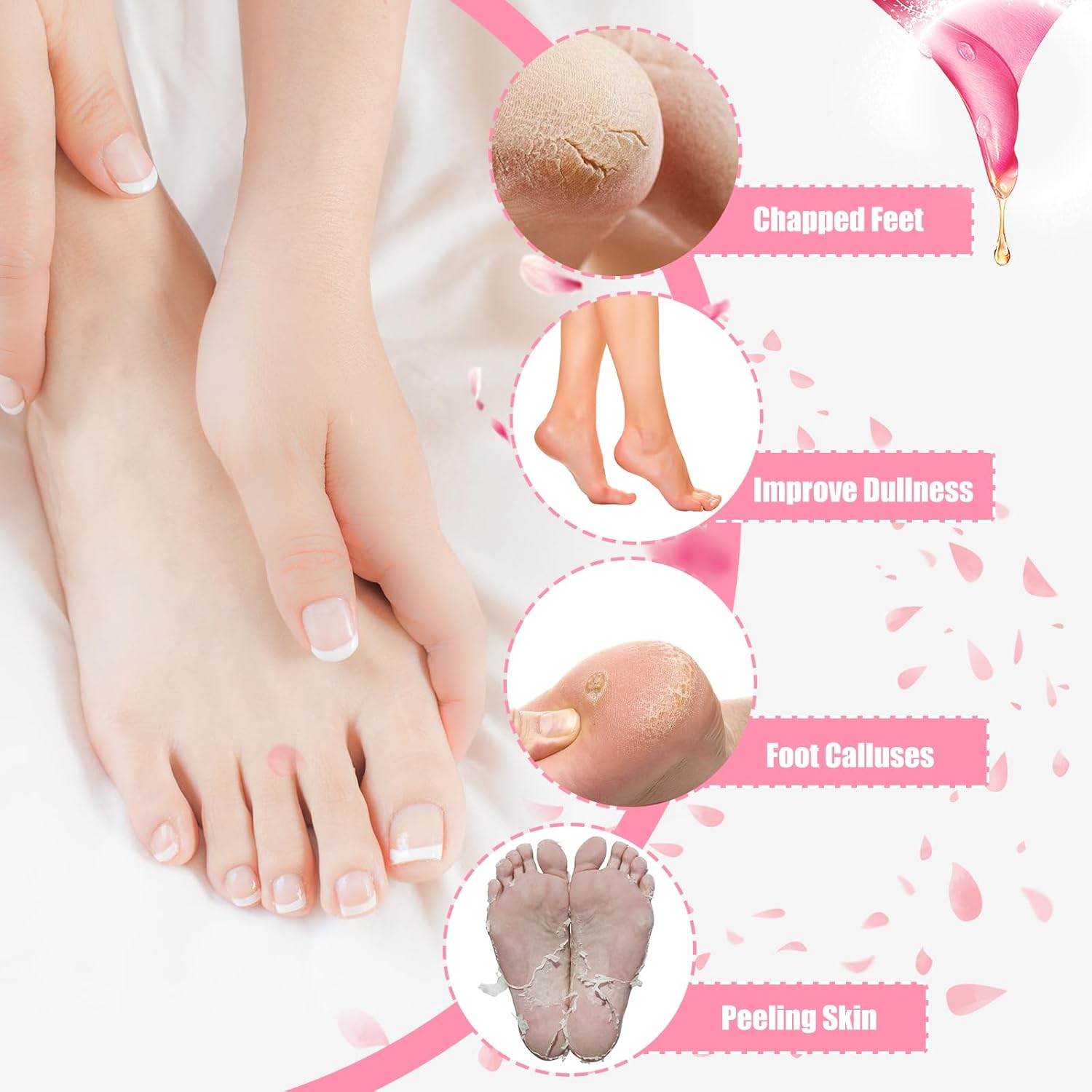 Moisturizing Spa Socks Silicone Gel Socks for Women Repairing Softening Dry Cracked Feet Comfortable Care (Random Color)