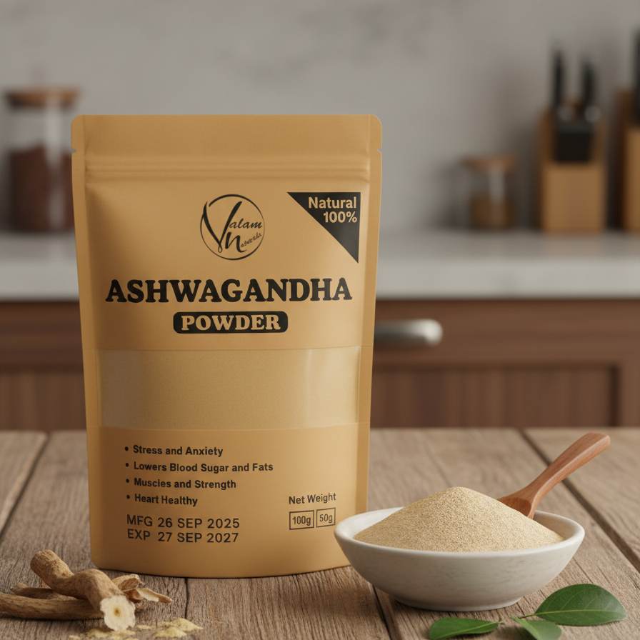 Ashwagandha Powder Pure And Natural | Herbal Supplement For Stress Relief, Energy, Immunity Boost, And Overall Wellness