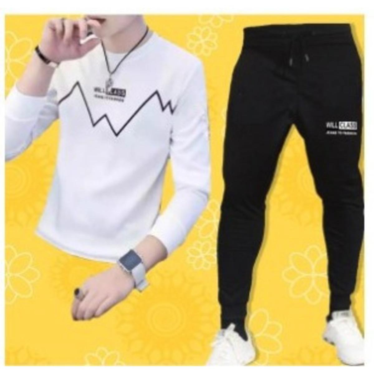 Printed T-Shirt and Trouser Summer Track Suit for Men & Boys – Comfortable Casual Two-Piece Outfit, Soft Breathable Fabric