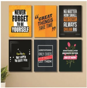 Set of 6 Wooden Photo Tile Wall Art Frames (8×11 Inches) – High-Quality MDF Spiritual Wall Décor with Easy Stick Back