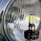 M6 LED Universal Headlight with Fan for All Bikes | universal fitting 3 function High/Low and flasher light