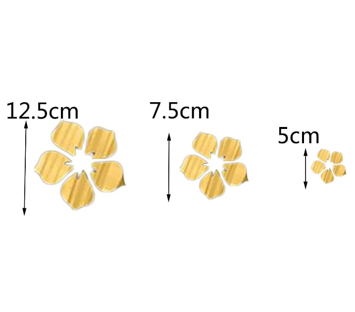 24 PCs Flower 2D Acrylic Wall Mirror Sticker DIY Geometric Home Decor for Bedroom, Living Room & Kids Room
