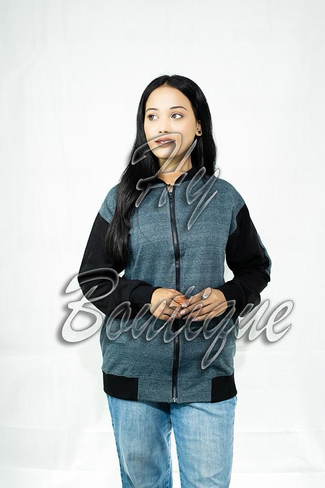 Winter Collection Women’s Plain Grey Charcoal Jacket | Stylish & Warm Outerwear | Elegant Winter Fashion for Ladies